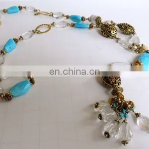 Long Beaded Chain Necklace Styles / Sweater Necklace thumbnail-1
