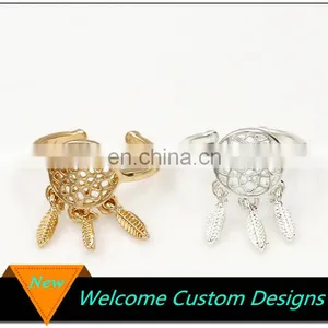 New Arrived Leaves Open Hollow Out Alloy Ring Dream Catcher Ring thumbnail-1