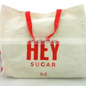 Custom Printed Logo Canvas Tote Shoulder Bag With Handle thumbnail-3