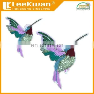 Colorful Sequined Bird Patch Sweater Decoration Applique Vintage Embroidered Birds thumbnail-2