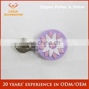 Fashion Design Non Lock Zip Slider Rubber Silicone Zipper Pulls Custom Zipper Puller for Backpack thumbnail-1