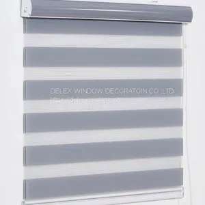 Manual Chain Control Vision Blinds Grey Fabric Color thumbnail-1