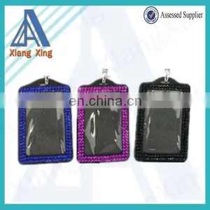 Black Horizontal or Vertical Rhinestone ID Badge Holder thumbnail-2