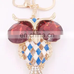 Owl Key Chains Crystal Eyes Rhinestone Key Chain Charm Purse Handbag Car Key Keyring Keychain thumbnail-3
