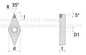 Diamond Insert,PCD,35 Deg, POLY-TECH DIAMOND,Turning Insert,Material PCD,Grade DA1000 SUMITOMO 16HQBZC thumbnail-5