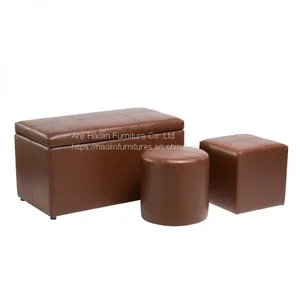 Set of Ottoman Bench,Stools,Leather Chair With Storage-HL6003-1 thumbnail-1
