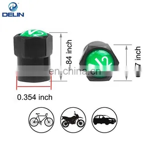 Black Plastic Tire Valve Stem Cap With Green N2 Nitrogen Logo, Screw-On, Hexagon Design, Insulated, Anti-corrosive thumbnail-3