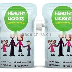China Made Plastic Foil Laminated Resealable Stand up Pouch With Corner Spout for Baby Food thumbnail-4