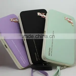 Carteira Feminina 2015 Famous Brand Wallet High Quality PU Leather Girl Cluth Double Zipper Purse Decorated With High Heeled thumbnail-2