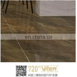 Brown Color Amazing Infinite Connect Design New Age Design Tile in Tile Market Polished Surface Porcelain Floor Tile thumbnail-5