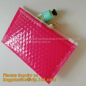 Rainbow Holographic Cosmetic Laser Slider Ziplockk Esd Bubble Bag Bubble Packaging Wrap Cosmetic Pouch Slider Bubble Bag thumbnail-3
