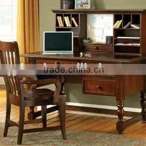 Optional Wood Seat Arm Chair and Hutch Under Home Office Furniture thumbnail-1