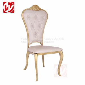 Modern Hotel Restaurant Furniture Green Velvet Silver Stainless Steel Banquet Chair Dining Chairs thumbnail-3