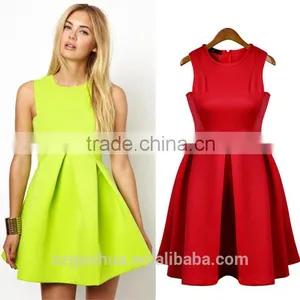 Fashion Skate Dress, Sleeveless Casual Party Slim Waist Ladies 2016 New Casual Dress, Lady Party Dress thumbnail-2