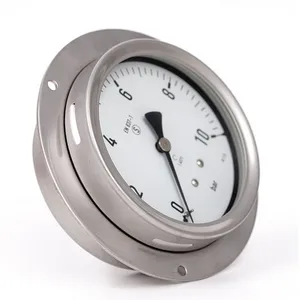 Stainless Steel Back Mounting Pressure Gauge, Shock-resistant Pressure Gauge for Water, Oil and Gas Hydraulics, Axial Pressure Gauge With Edge thumbnail-3