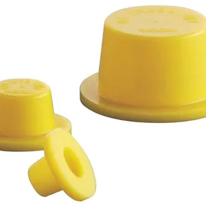 Thick Wide Flange Pump Fittings Cylinder Valve Protection Yellow Tapered Polyethylene Flexible Conduit End Cap thumbnail-6