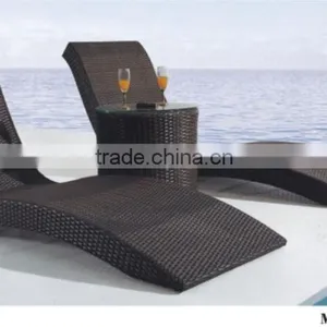Outdoor Plastic Sun Lounger With Aluminium Frame Beach Lounger thumbnail-1