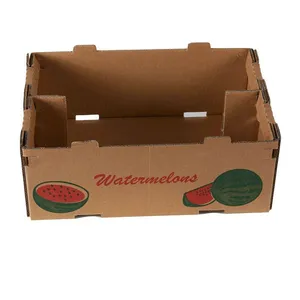 Wholesale Custom Corrugated Board Foldable Produce Boxes for Fresh Vegetables Fruits Seafood Meat Slotted Sweet thumbnail-1
