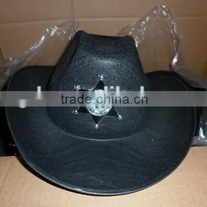 Wholesale Custom Cowboy Hat Non-woven Funny Party Hat With Wide Brim Black Silk Band Party Favors Cowboy Hats thumbnail-5
