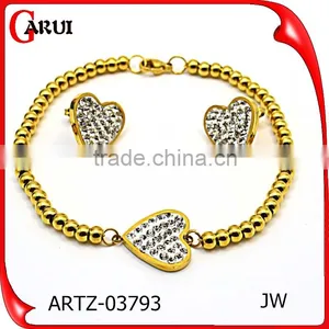 Wedding Favors Gifts Diamond Earrings Jewelry African Fashion Beads Bracelet Sets thumbnail-2