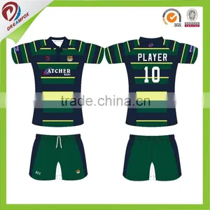 Wholesale China Factory Rugby Jersey Green and Yellow thumbnail-3