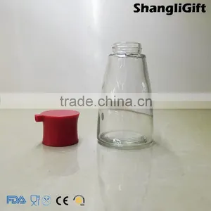 180ml Clear Bottles 6oz Soy Sauce Glass Botle With Plastic Cap thumbnail-2