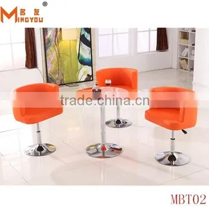 Round Top Bar Table ,chromed Base Bar Chair thumbnail-1