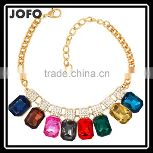 Luxury Colorful Crystal Pendant Bracelet Shinning Rhinestone Gold Bracelets thumbnail-1