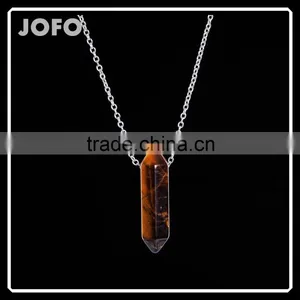 2016 Trendy Hot Style Tiger Eye Natural Stone Bullet Necklace SMJ0135 thumbnail-1