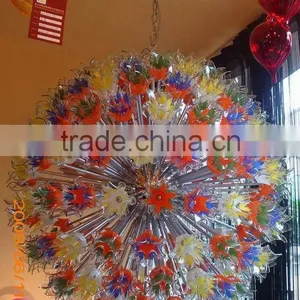 Large Murano Blown Glass Pendant Light, Chihuly Glass Chandelier thumbnail-4