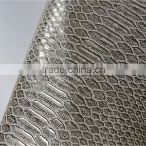 pu Material Snakeskin Leather Fabric Refelective Effect pu Synthetic Leather for Bags Shoes thumbnail-5
