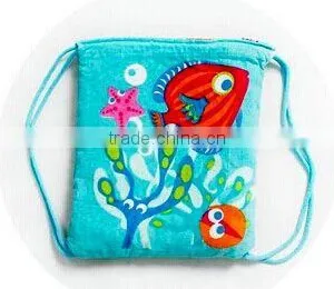100% Cotton Fish Reactive Printing Beach Towel Bag Wholesale thumbnail-1