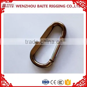 GUN METAL ALUMINUM CARBINER ,D TYPE HANDBAG SNAP HOOK WITH PIN,FlAT ALUMINUM SNAP HOOK thumbnail-1