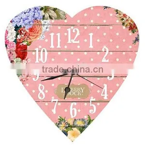 New Design Heart Style Wooden Wall Clock thumbnail-1