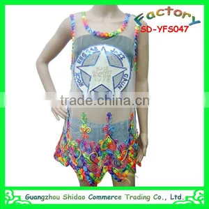 Latest Design Fashion Sleeveless Mesh Neck Lace Elegant White Embroidery Blouse thumbnail-6