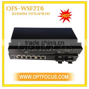 2Port 100BASE-Fx + 6Port 10/100BASE-Tx DF SM 1310nm 2KM SC WEB Management Fiber Switch thumbnail-1