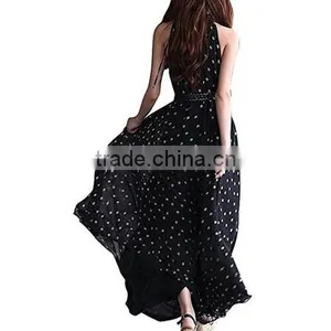 Girls Polka Dots Batik Casual Summer Dress High Neck Plus Size Flapper Dress Abaya Bulk Wholesale Maxi Dresses thumbnail-2