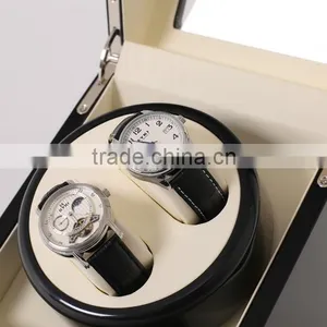 Custom Logo Printed Glossy Wooden Volta 2 Slot Watch Winder thumbnail-5
