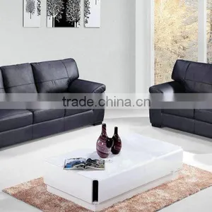Modern General Leather Home Used 1+2+3 Black High Quality Sofa AL370-B thumbnail-3