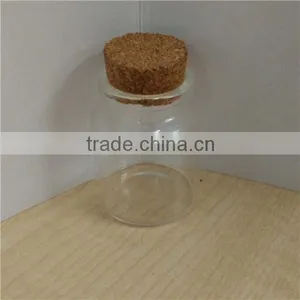 Transparent 35*45mm High Borosilicate Glass Bottle With Wood Cork thumbnail-3