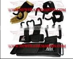 Best Quality Power Weight Lifting Gym Training Hook Fitness Grips Straps Wrist Bandages Black FM-996 H-184 thumbnail-1