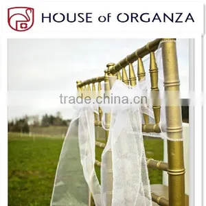 Affordable Organza Chair Sashes With Sewing Edge For Decoration thumbnail-1