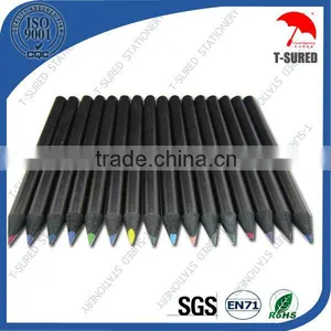 Short Natural Black Wooden Colour Pencils thumbnail-1