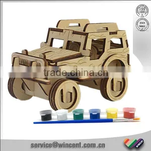 Assemble and Paint Wooden 3d Puzzle Car thumbnail-2