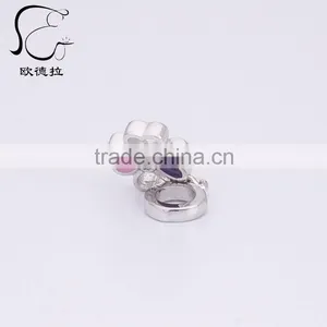 Cubic Zirconia Element Flower Shaped Glass Bead Wholesale thumbnail-3