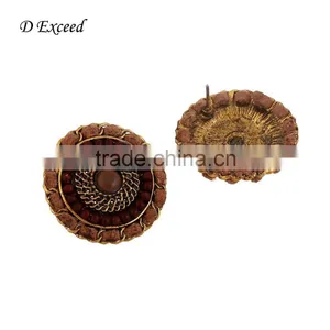 Wholesale Jewelry New Designs Ladies/Women's Ethnic Bohemian Resin Earrings Cotton Braided Dangle Earrings thumbnail-3
