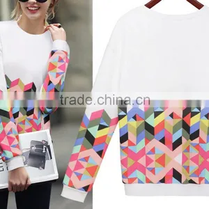 2016 Autumn New Fashion Round Neck Printed Long Sleeve Women Top thumbnail-4