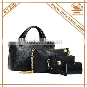 2016 New Designer China High Quality Elegent PU Leather Bags Set Women Tote Bags 4 Pcs Women Handbags Set for Quality Choice Most P thumbnail-3