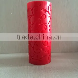 7.5" Tall Flameless Pillar Candle- Paraffin Wax Double Grave LED Candle With Many Colours Available, Operated by 3*AAA Battery(n thumbnail-1