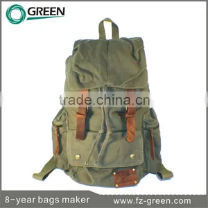 Canvas Material 2015 Wholesale School Backpack Bag Promotional thumbnail-1